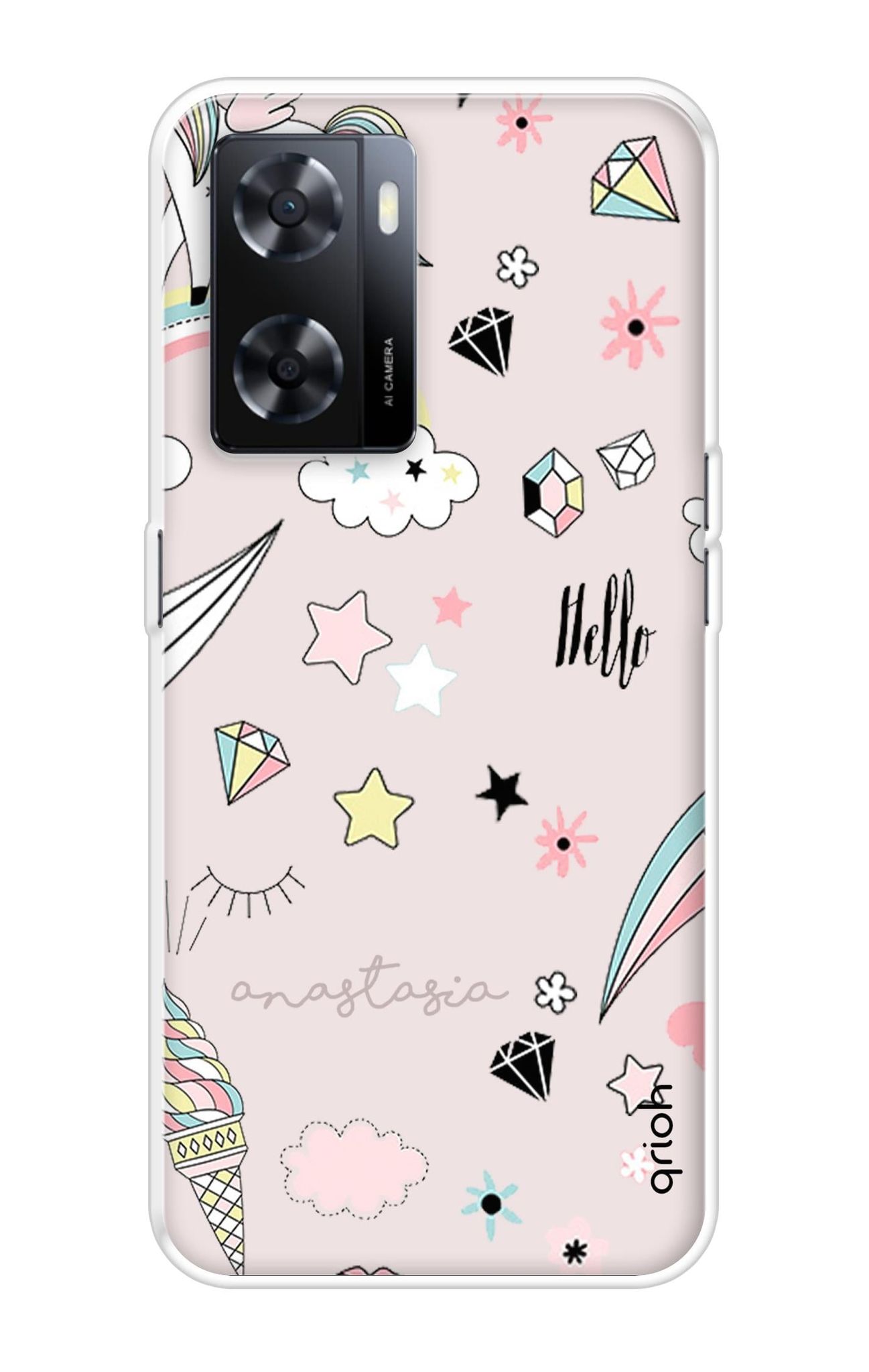 Unicorn Doodle Soft Cover For Oppo A77s