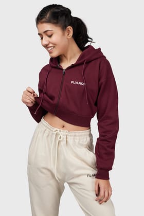 Signature Oversized Cropped Jacket Cherry-XS