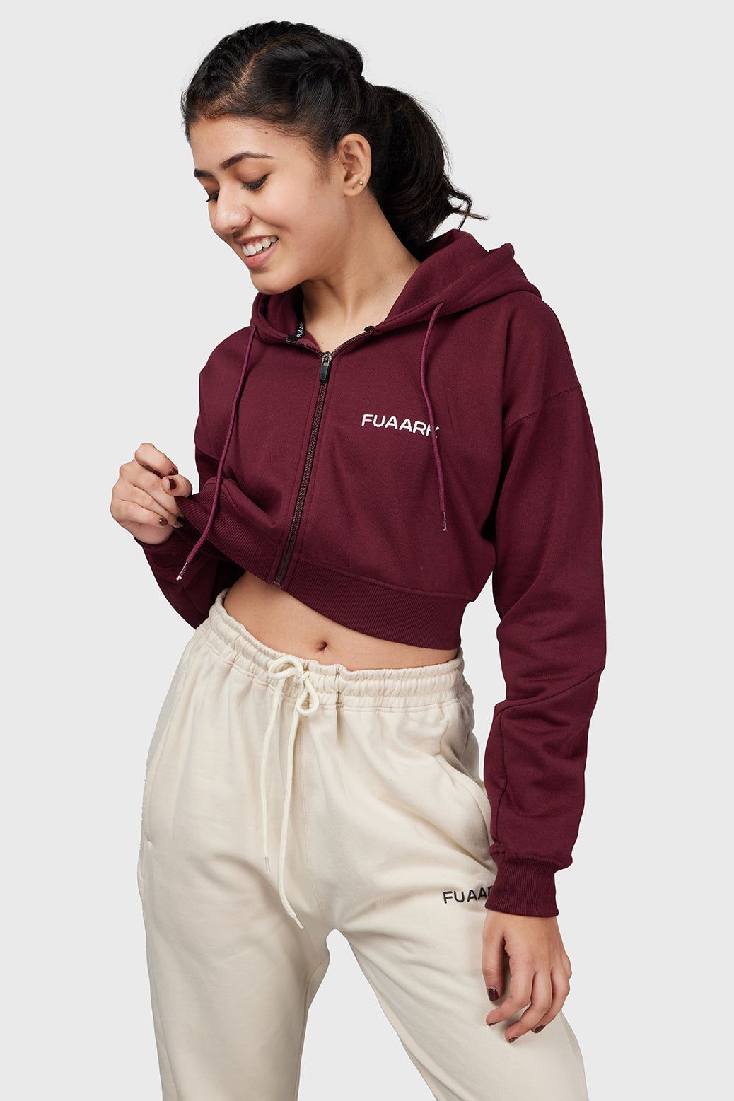 Signature Oversized Cropped Jacket Cherry-XS