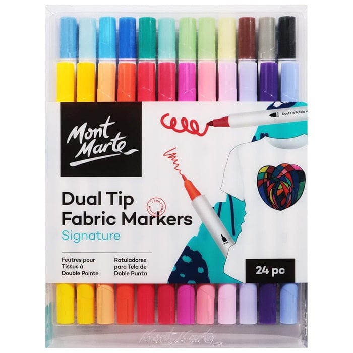 Mont Marte Signature Dual Tip Fabric Markers Set Of 24