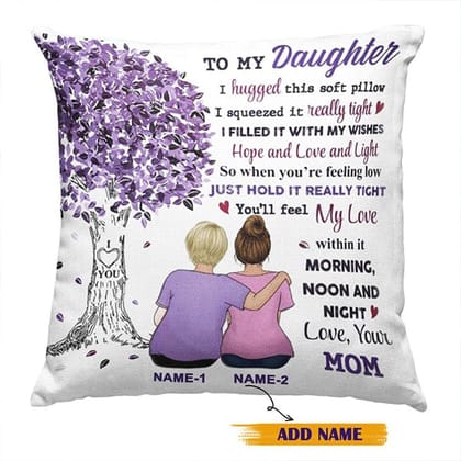 MG117_ Mom And Daughter Tree Pillow Case-12x12 inches / No