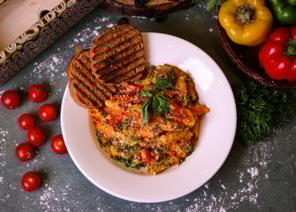 Veg Penne Rosso With Sauteed Vegetables