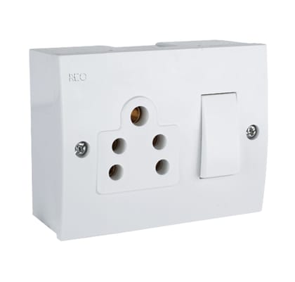 Havells Reo Flair Switch Socket Combined with Box - 5 Amps