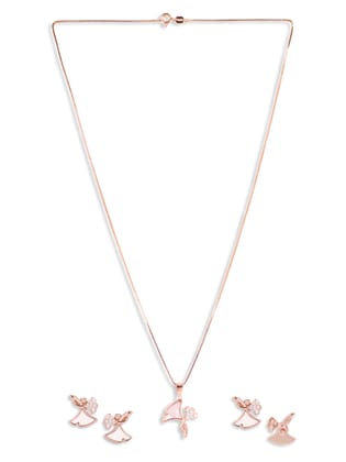 Mother of pearl Rose gold Pendant Set