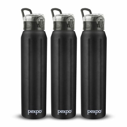 PEXPO Stainless Steel Sipper Water Bottle | 1000ml, Knight Black | Eco-Friendly | Steel Water Bottle | Gym | BPA Free | Home | Sports | Kitchen | Portable | Travel | Suitable For Adults & Kids