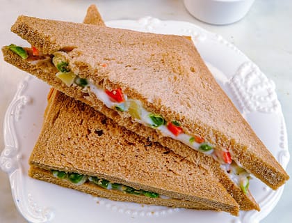 Russian Salad Cold Sandwich (Brown Bread)