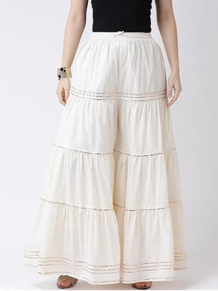 Women Cotton Flared Palazzos
