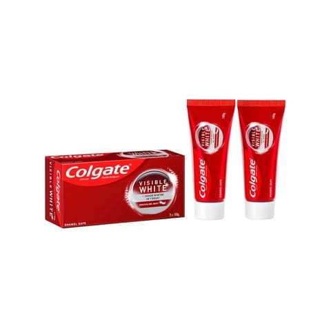 Colgate Toothpaste - Visible White, Dazzling White, Sparkling Mint (100G X 2), 200 gm Box