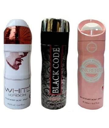 St Louis BLACKCODE , PINKBERRY , WHITE LONDON Body Spray - For Men & Women - 500ml