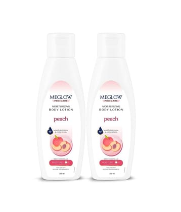 Meglow Peach Body Lotion for dry skin Provides 48 hours of Moisturization 150ml ( Pack Of 2 )
