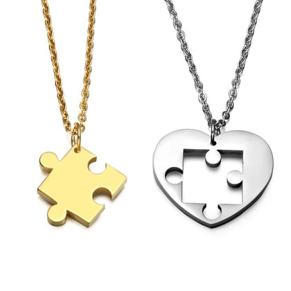 Love Pendant Necklace Couple Jewelry-Gold
