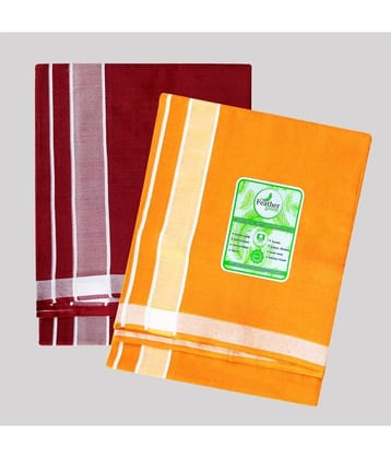 Feather Green - Multicolor Cotton Mens Lungi ( Pack of 2 ) - None