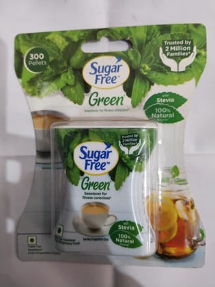 Sugar Free Green Sweetener for fitness conscious with Stevia 100 % natural 300 pellets 