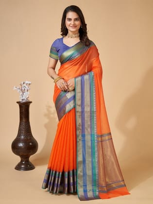 Woven Design Border Zari Kanjeevaram Saree