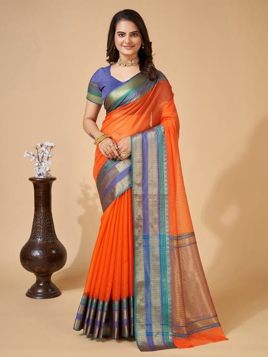 Woven Design Border Zari Kanjeevaram Saree