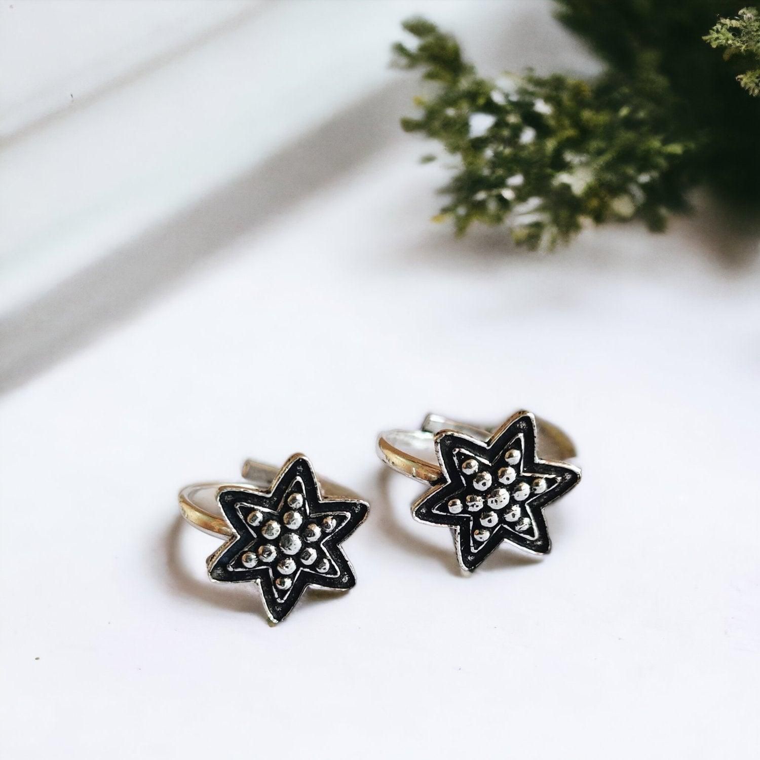 Star Shaped Silver Toe Ring  | Sarichka