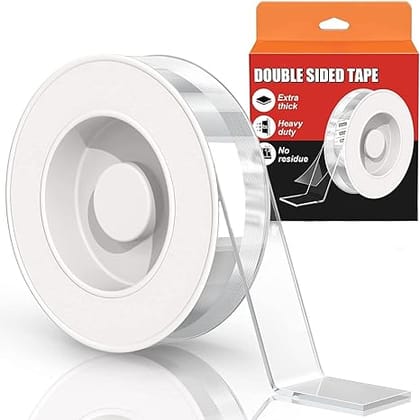 SMARTCAM Double Sided Tape with Cutter, 3 Meter Removable and Washable Grip Mounting Tape for Home, Office, Car Decoration & Fixing Carpets