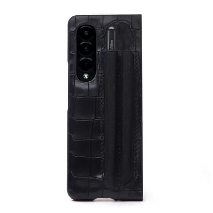 Samsung Galaxy Black Deep Cut Leather Mobile Cover By Brune & Bareskin-Fold 2