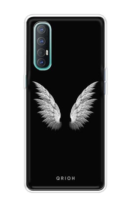 White Angel Wings Soft Cover for Oppo Reno 3 Pro