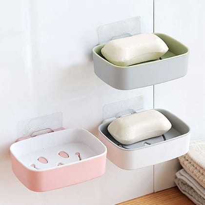 Soap Dish with Drain Soap Holder, Soap Saver Easy Cleaning, Soap Tray for Shower Bathroom Kitchen (1 Pc)-Soap Box