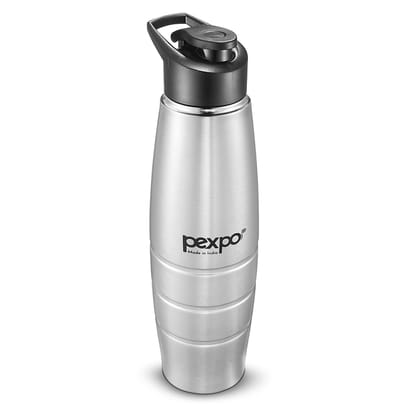 PEXPO Stainless Steel Sports/Fridge Water Bottle, 1L, Silver, Duro | Eco-Friendly Water Bottle With Sipper Cap