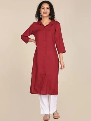 Shirt Collar Handloom Straight Kurta