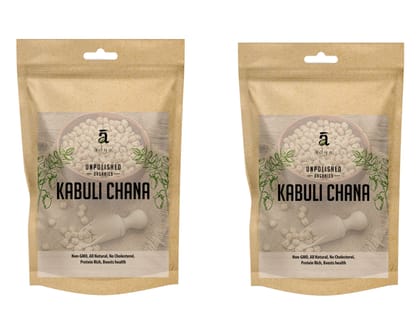 Adya Organics Unpolished Organic Kabuli Chana (Pack of 2 - 500 gms each)