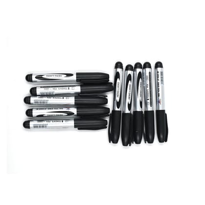 9018 10 Pcs Black Marker Used In All Kinds Of School, College And Official Places For Studies And Teaching Among The Students