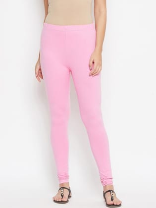 Women Pack Of 2 Solid Cotton Churidar Length Leggings