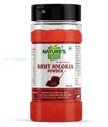 Natures Gift Bhut Jolokia/Ghost Pepper Chilli Powder - 3.5 Oz Spice Jar Powder 100 gm