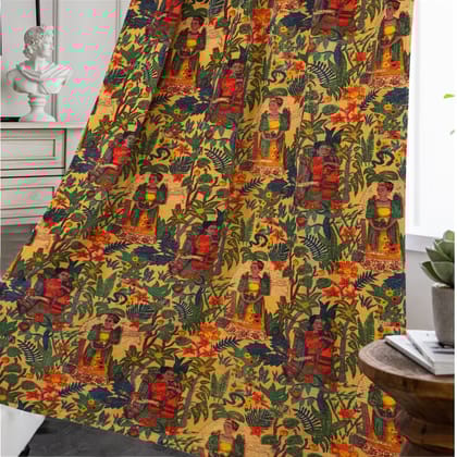 Frida Kahlo Velvet fabric for upholstery- Mustard Yellow-1 meter