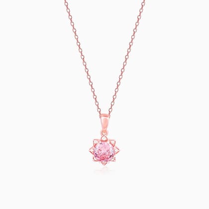 Rose Gold May You Always Bloom Pendant With Link Chain