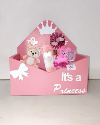 Rave Creations Baby Girl Gift Hamper - Empty Basket for Birth Announcement'