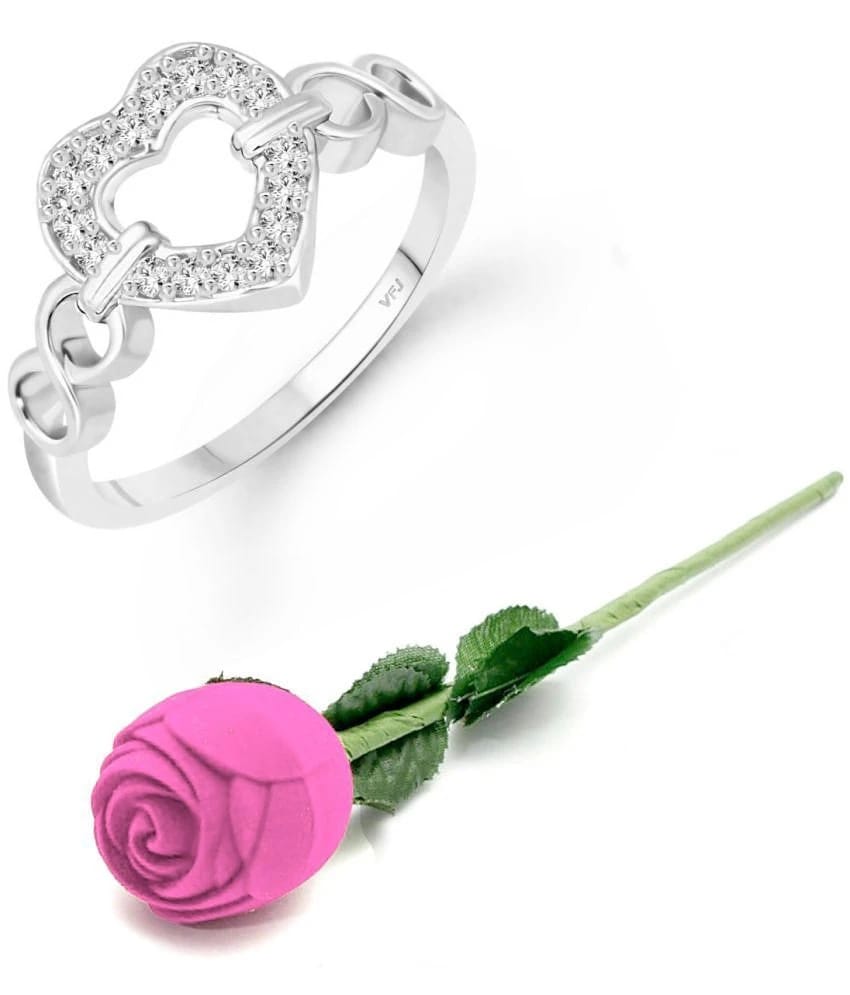 valentine day ring rose box proposal Heart  Ring for Women Girls Valentine Gift - None
