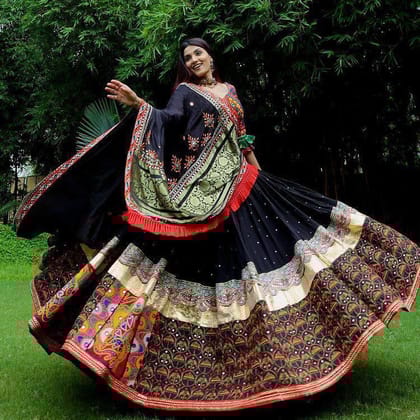 Black Colour Heavy Printed Lehngha Choli