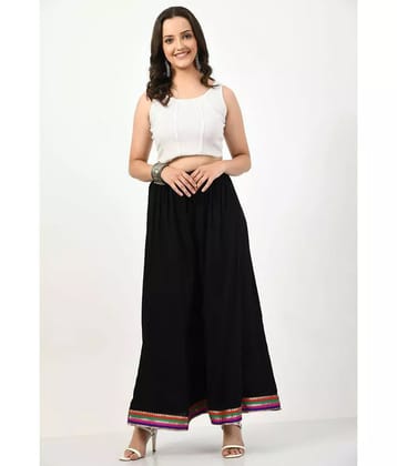maurya enterprises - Black Rayon Flared Womens Palazzos ( Pack of 1 ) - None
