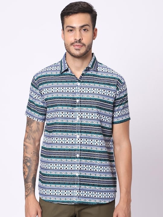 Geometric Printed Classic Casual Shirt