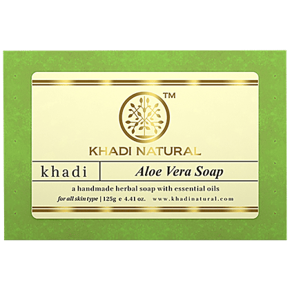 Khadi Natural Aloe Vera Handmade Herbal Soap, For All Skin Types, 125 g