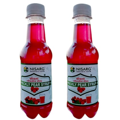 Nisarg Organic Farm Prickly Pear Syrup 300ml-Pack of 2