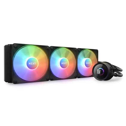NZXT Kraken 360 RGB 360mm CPU Liquid Cooler/AIO with with LCD Display and RGB Fans - Black, Support Intel Socket : LGA 1700, 1200/115X | AMD Socket : AM4, AM5, sTRX4*, TR4* - RL-KR360-B1