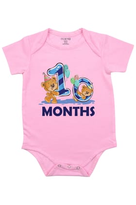 Ten Months Milestone Baby Romper | Onesies-Pink / Baby Romper / 0-3 Months