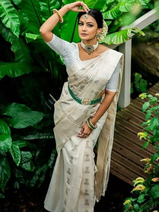 Ethnic Motifs Woven Design Zari Banarasi Saree