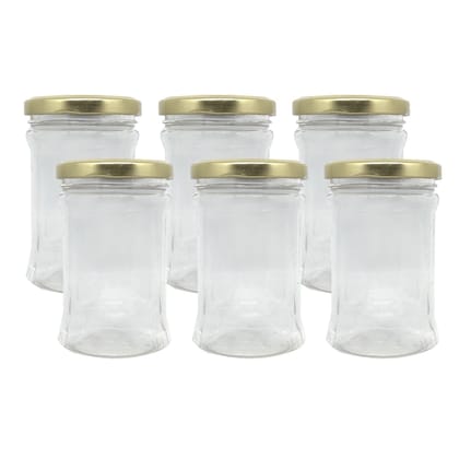 Puramio 250 ml Pet Jar With Golden Metal Cap - (Set of 6)