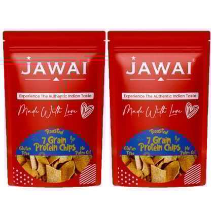 7 Grain Protein Chips -Millet Super Snack - No Palm Oil - Gluten-free - 70 Grams Each (Pack of 2)-70g x 2