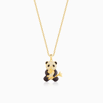 Golden Innocent Panda Pendant with Link  Chain