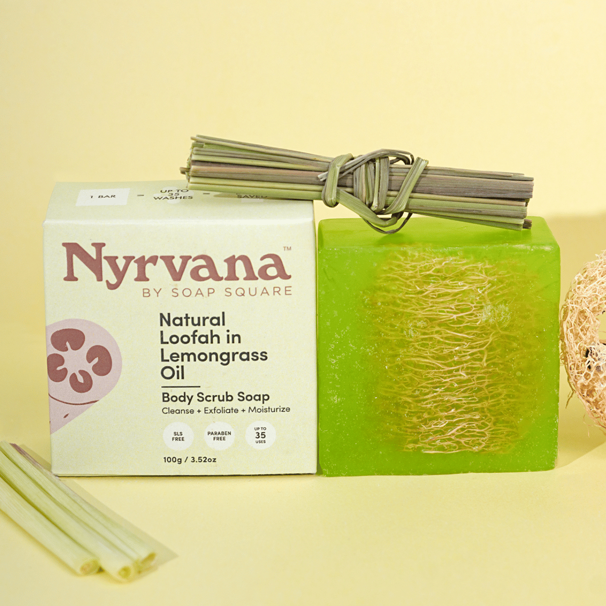 Natural Loofah in Lemongrass Oil Soap-100g