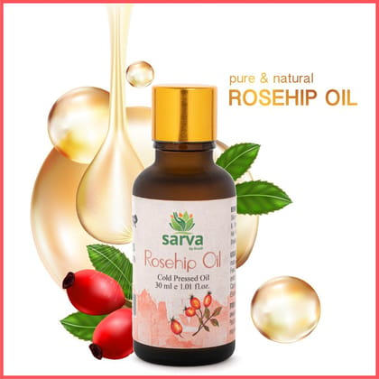 Rosehip Oil - Cold Pressed for Hyper-pigmentation | Non Sticky | Non Greasy | Boosts Skin Radiance-30ml