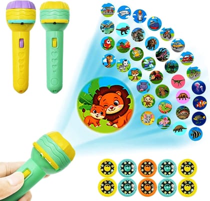 6 Slids, 48 Patterns Projector Flashlight Torch, Kids Projection Light Toy Education Learning Night Light Before Going to Bed Best Gift for Kids 7 Years boy or Girl Learning and Playing