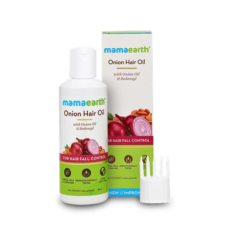 Mamaearth Onion Hair Oil For Hair Growth & Hair Fall Control With Redensyl, 150 ml Bottle