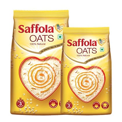 Saffola Plain Oats 1kg Free 500g